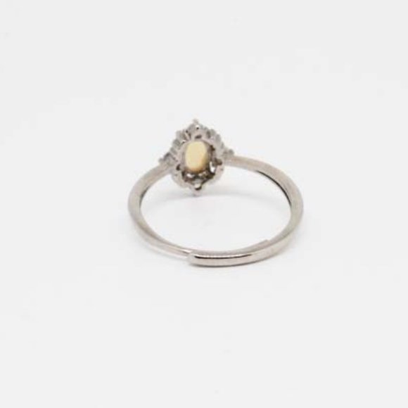 Sterling Silver Genuine Opal Ring for Her Natural Gemstone Ring Adjustable - Picture 7 of 7